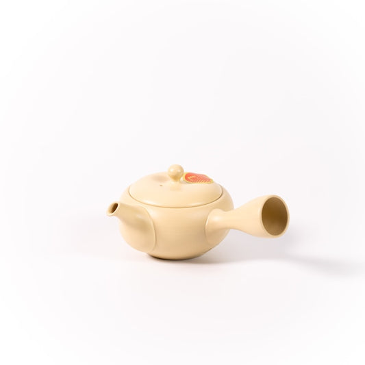 Teapot "Japanese Tea Instructor Certified Product" 110cc Cream Color